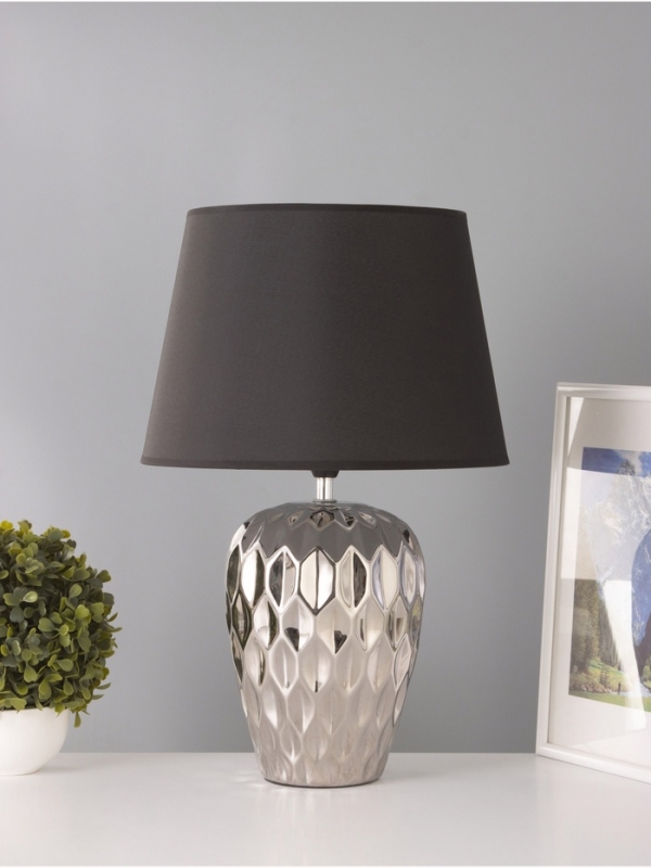 Настольная лампа "Лерой" 1х15Вт Е14 серебро 30х30х45см