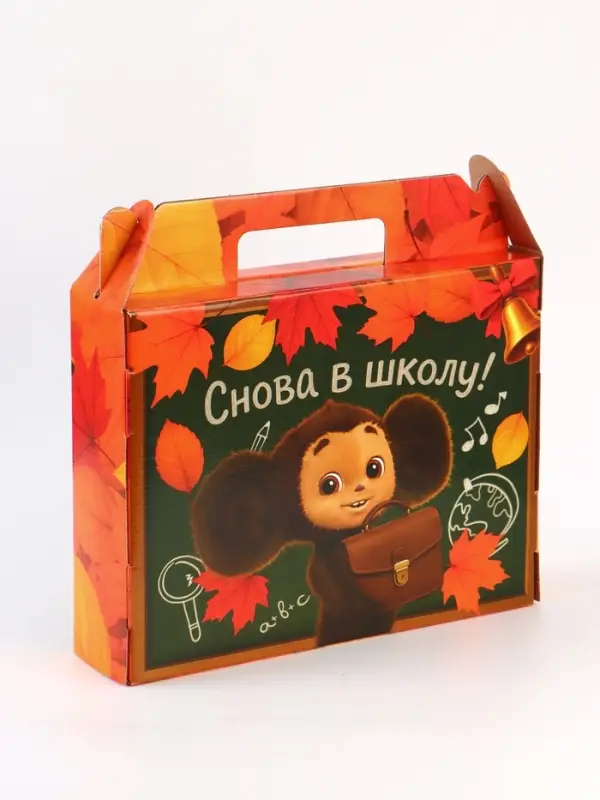 Коробка складная &laquo;Вперёд к знаниям&raquo;,Чебурашка, 33,7 х 25,7 х 7,9 см