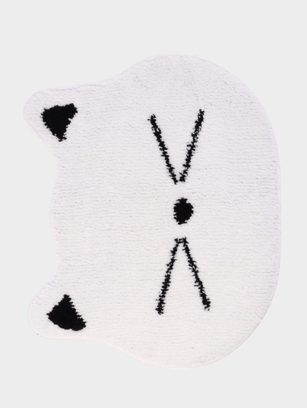 Коврик Доляна White Cat, 50.5&times;61 см, ворс 1.5 см, микрофибра, белый