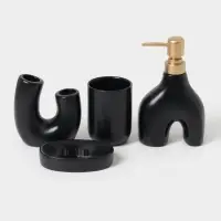 Набор для ванной "Равновесие", 4 предмета (мыльница, дозатор для мыла, 2 стакана)