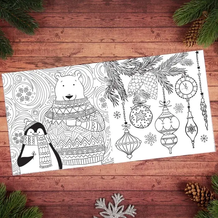 Новогодняя раскраска антистресс. Альбом &laquo;Зимняя сказка&raquo;, 20 стр