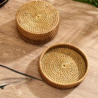 Корзинка плетеная ротанг, 13х13х5,5 см