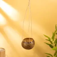 Подсвечник подвесной из кокоса, 8-12 см, коричневый