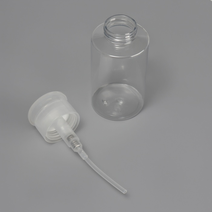 Флакон с помпой, 200 мл, цвет белый/прозрачный