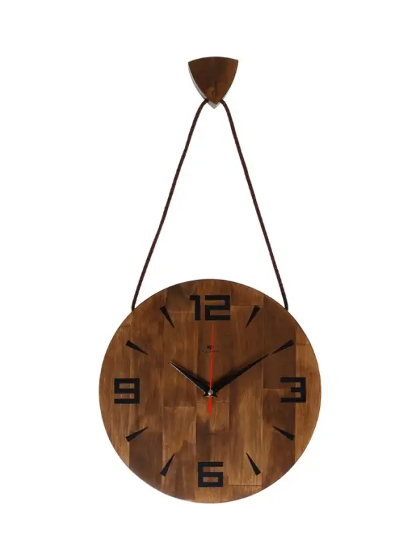 Часы настенные, интерьерные, бесшумные, d-30 см, дерево на подвесе