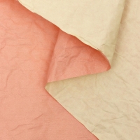 Бумага для упаковок, жатая, эколюкс, двусторонняя, двухцветная, коралловый, желтый, красный, рулон 1 шт., 0,7 х 5 м