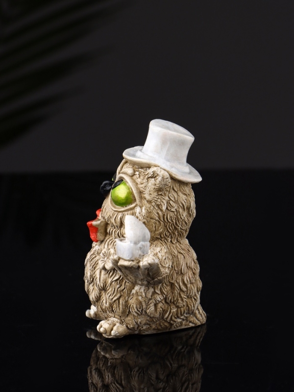 Набор фигур "4 совы на подносе" размер 20х10х10 см, бежевый