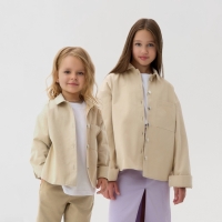 Рубашка детская MINAKU: Jeans collection, цвет бежевый, рост 134 см Рубашка детская MINAKU: Jeans collection, цвет бежевый, рост 134 см