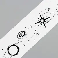 Переводная тату на тело чёрная &laquo;Браслет. Космос&raquo;, 20&times;3 см