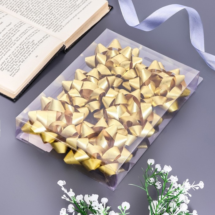 Бант-звезда №10 (НАБОР 6 ШТ) звезды, золотой