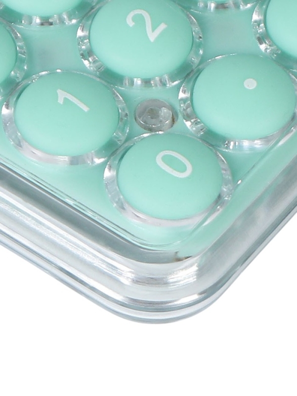 Калькулятор настольный 08-разрядный, KS-005, прозрачный корпус, зеленые кнопки