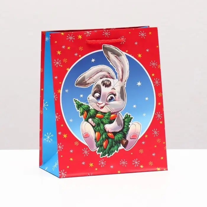 Пакет подарочный &laquo;Зайчик с ёлкой&raquo; , 18&times;22.3&times;10 см