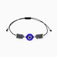 Браслет-оберег «Глазик» на нити, гематит, цвет чёрный в серебре Браслет-оберег «Глазик» на нити, гематит, цвет чёрный в серебре