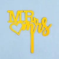 Топпер для торта &laquo;Mr&Mrs&raquo;, золото