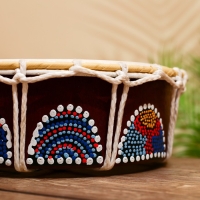 Сувенирный музыкальный инструмент "Бубен" 22х22х8 см МИКС