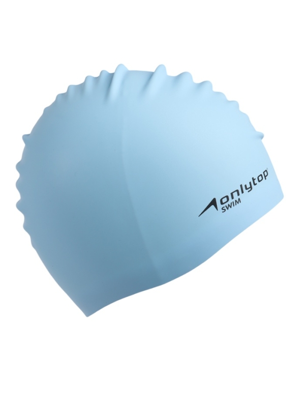 Шапочка для плавания силиконовая 49 гр, цвет голубой