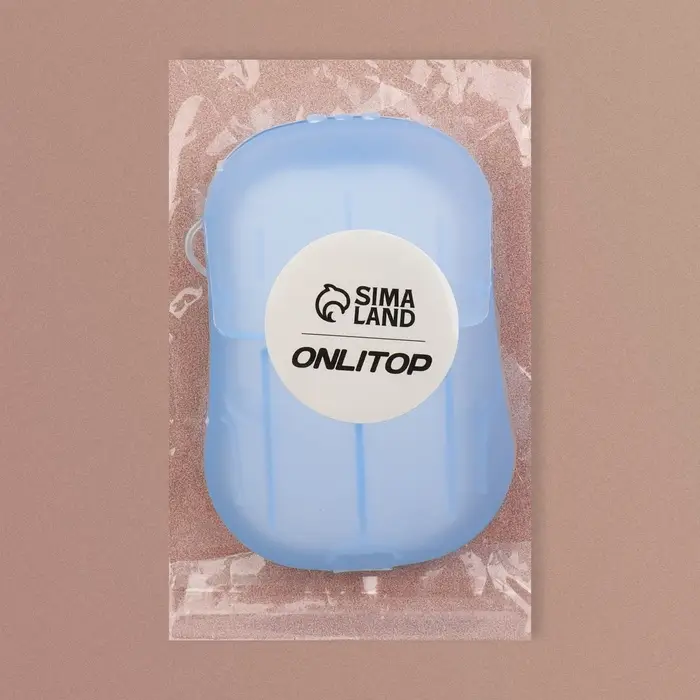 Мыло листовое, в пластинах, 18 (&plusmn; 2) шт., в футляре, голубое