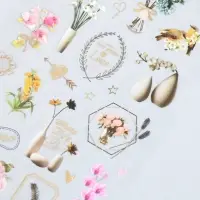 Наклейка пластик "Цветы в вазах" 10,3х22,5 см