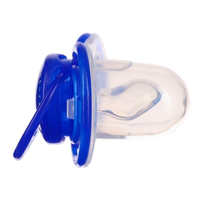 Соска- пустышка ортодотническая &laquo;Мишка&raquo; с колпачком, +6 мес., голубой