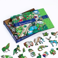 Пазл деревянный фигурный &laquo;Прогулка в зоопарке&raquo;, 58 элементов