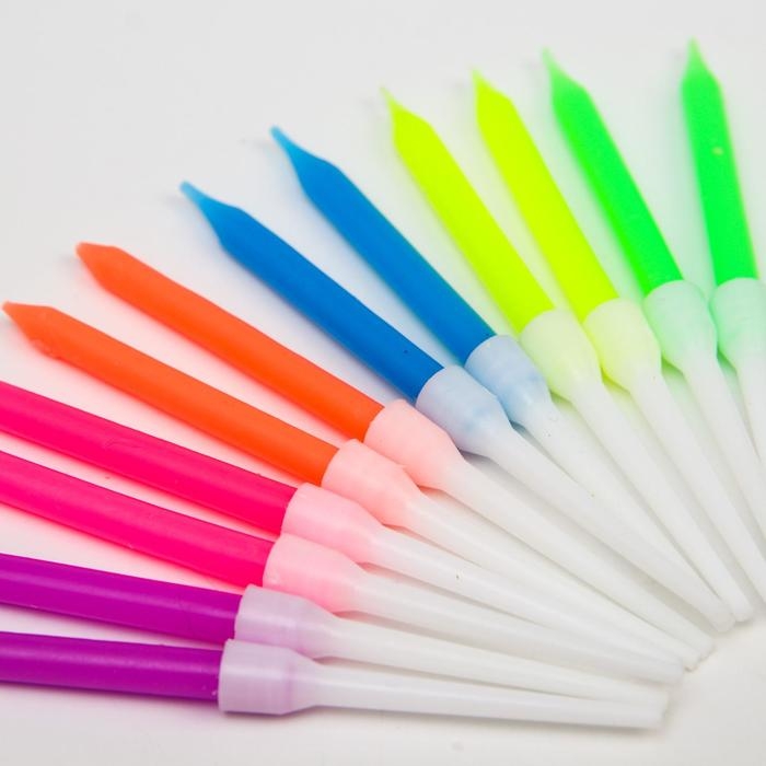 Набор свечей в торт 6 штук, с цветным пламенем, Человек-Паук