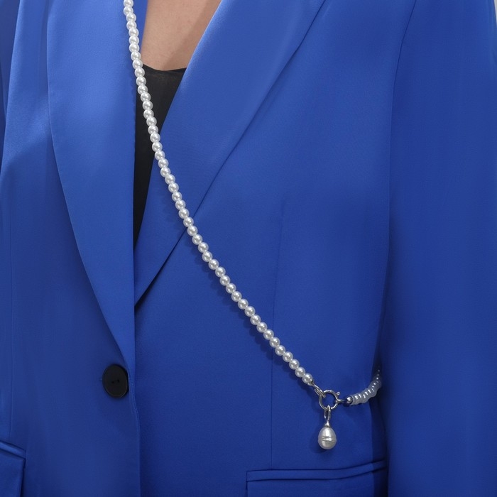 Портупея &laquo;Сумочка&raquo; жемчужинки, цвет белый в серебре, 123 см