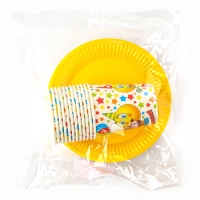 Набор посуды одноразовый &laquo;Смайлы&raquo;, 12 стаканов, 12 тарелок