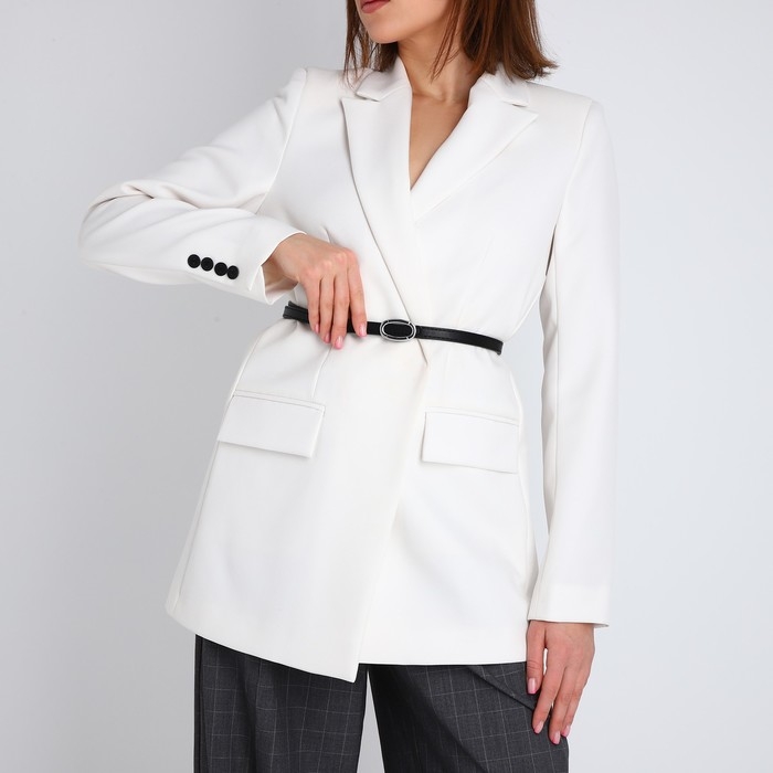 Ремень женский, ширина 1 см, пряжка металл, цвет чёрный