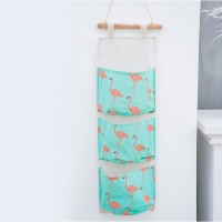 Органайзер подвесной с карманами Доляна &laquo;Фламинго&raquo;, 3 отделения, 20&times;60 см, цвет голубой