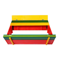 Песочница деревянная, с крышкой, 130 &times; 130 &times; 35 см, сосна, крашеная