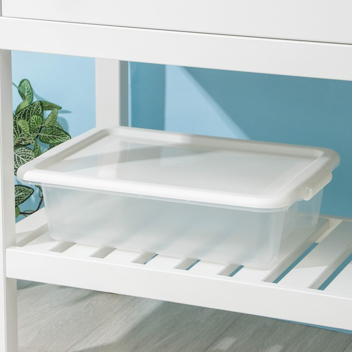 Контейнер для хранения с крышкой Porter, 8 л, 41&times;31&times;11 см, цвет слоновая кость