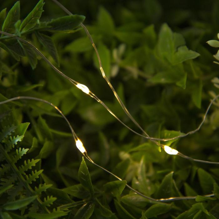 Гирлянда «Нить» 20 м роса, IP44, серебристая нить, 200 LED, свечение тёплое белое, 2 режима, солнечная батарея Гирлянда «Нить» 20 м роса, IP44, серебристая нить, 200 LED, свечение тёплое белое, 2 режима, солнечная батарея