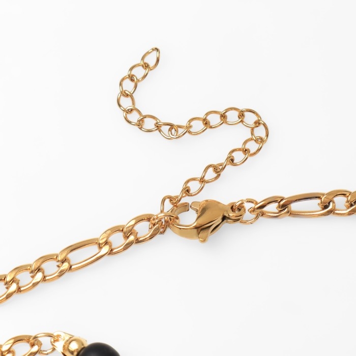 Кулон на декаративной основе «Цветок» амелия, цвет чёрный в золоте, 45см Кулон на декаративной основе «Цветок» амелия, цвет чёрный в золоте, 45см