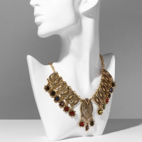 Колье &laquo;Индия&raquo; овалы, цветное в чернёном золоте, 30 см