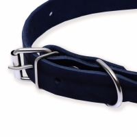 Ошейник кожаный однослойный, 45 х 2 см, ОШ 25-35 см, синий Ошейник кожаный однослойный, 45 х 2 см, ОШ 25-35 см, синий