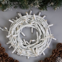 Гирлянда &laquo;Нить&raquo; 10 м, IP65, УМС, белая нить, 100 LED, свечение мульти, 220 В