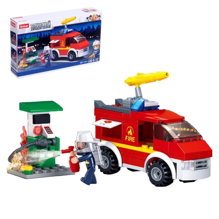 Конструктор &laquo;Пожарный фургон&raquo;, 136 деталей