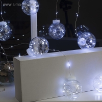 Гирлянда «Бахрома» 2.5 × 0.7 м роса с насадками «Шарики», IP20, серебристая нить, 150 LED, свечение белое, 12 В Гирлянда «Бахрома» 2.5 × 0.7 м роса с насадками «Шарики», IP20, серебристая нить, 150 LED, свечение белое, 12 В