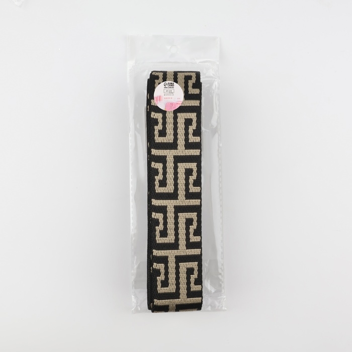 Стропа ременная, 38 мм, 3 &plusmn; 0,1 м, цвет чёрно-бежевый