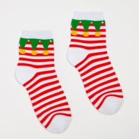 Носки женские &laquo;Праздник&raquo; цвет красно-белый, размер 23-25