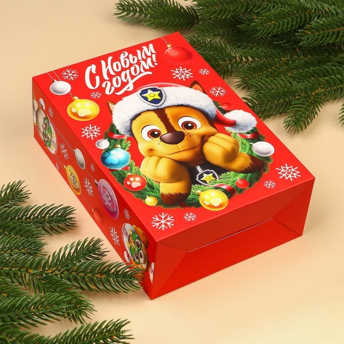 Коробка подарочная, "С Новым годом",  16 х 23 х 7,5 см, Щенячий патруль