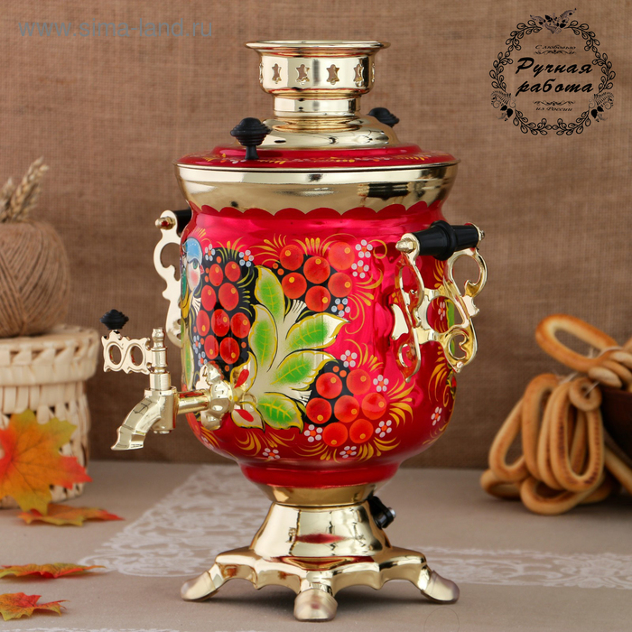 Самовар &laquo;Рябина&raquo;, банка, 3 л, электрический