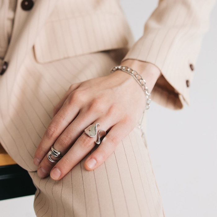 Кольцо &laquo;Тренд&raquo; фешн, цвет серебро, безразмерное