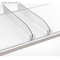 Пластиковый обламывающийся разделитель c передним ограничителем 30 мм, 185-385&times;20&times;60 мм