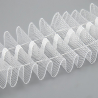 Шторная лента классическая, органза, 4 см, 50 &plusmn; 1 м, цвет прозрачный