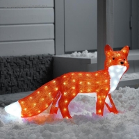 Светодиодная фигура &laquo;Лиса&raquo; 80 &times; 45 &times; 18 см, акрил, 120 LED, 8 режимов, 24 В, свечение белое