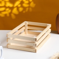 Кашпо деревянное 30&times;20&times;9.5 см "Classic", трёхреечное, натуральный Дарим Красиво