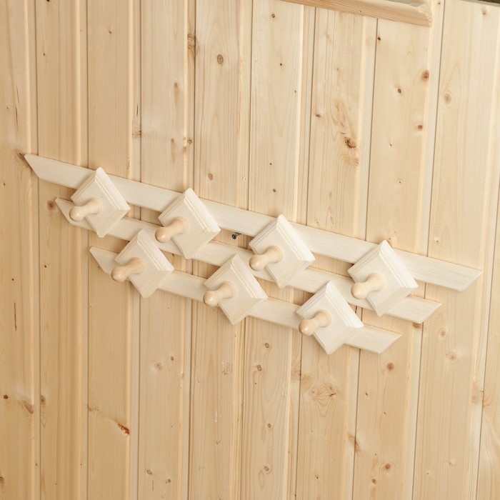 Вешалка Вешалка "Шахматка", 7 крючков, липа, 72х15х8 см