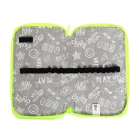 Пенал 2 секции 110*190 ткань ПКТ 11-42 "Чёрный-ярко-салатовый" 56331