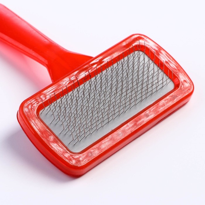 Пуходерка Пуходерка "Симпл" с прозрачной ручкой, без капель, 9,5 х 13,8 см, красная